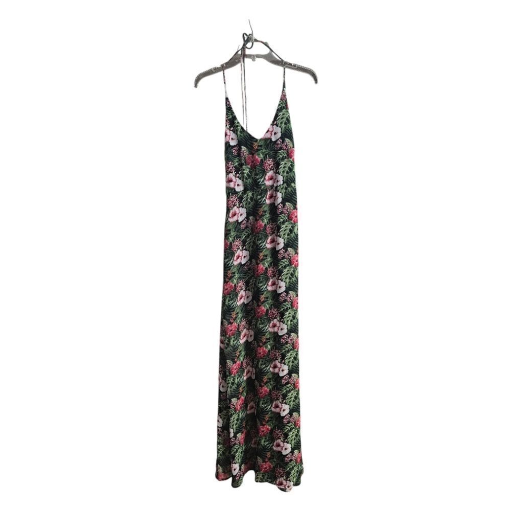 JOE & ELLE Green Floral Vacation Maxi Dress - Size Medium